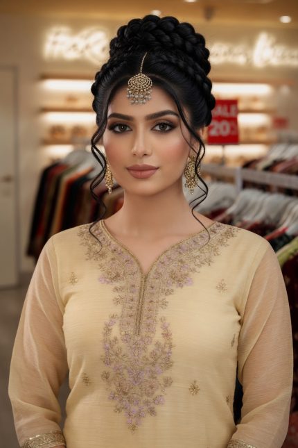 Straight Plazzo Salwar Suit In Beige 202461 02