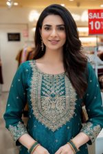 Straight Plazzo Salwar Suit In Blue 202470 02