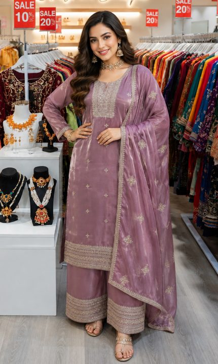 Straight Plazzo Salwar Suit In Pink 202464 01