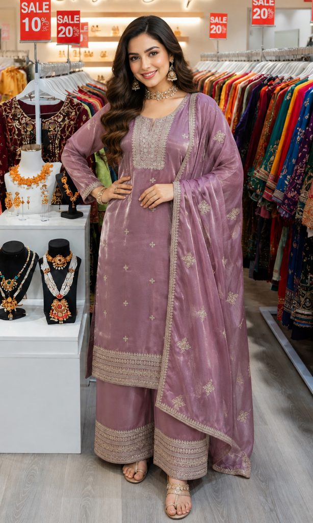 Straight Plazzo Salwar Suit In Pink 202464 01