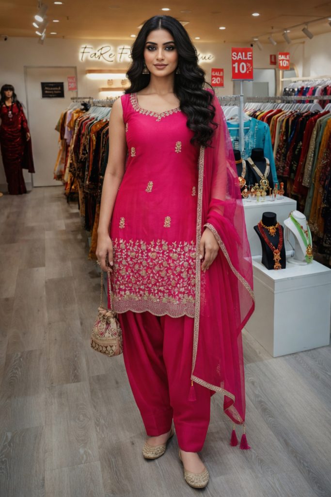 Straight Plazzo Salwar Suit In Pink 202477 01