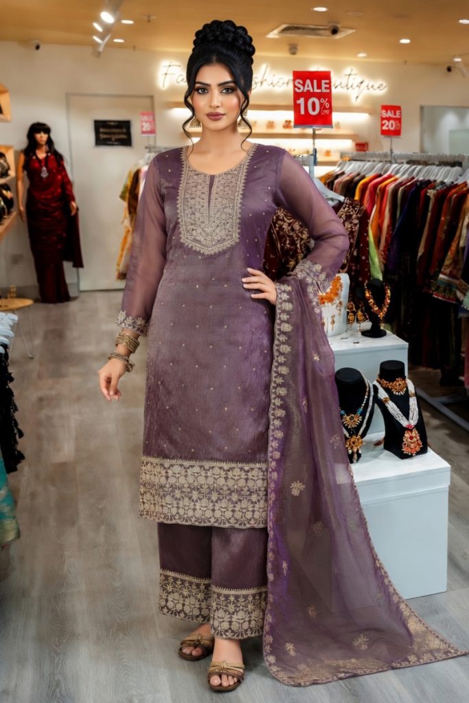 Straight Plazzo Salwar Suit In Purple 202458 01