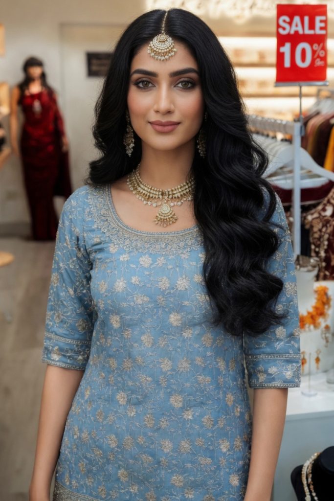 Straight Plazzo Salwar Suit In Sky Blue 202473 02