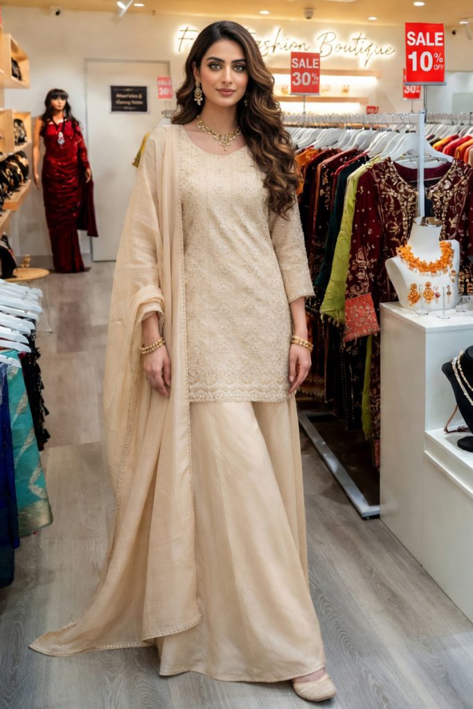 Straight Plazzo Salwar Suit In White 202497 01