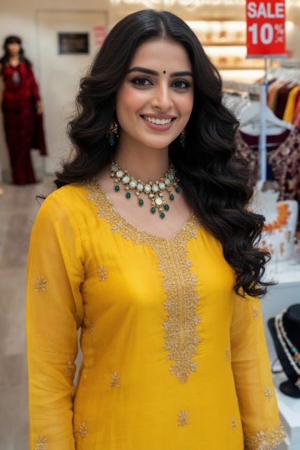 Straight Plazzo Salwar Suit In Yellow 202499 02